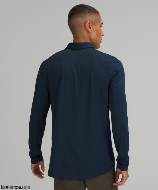 Lululemon Verkauf DELULU753 | Evolution Langarm Poloshirt Nautical Navy